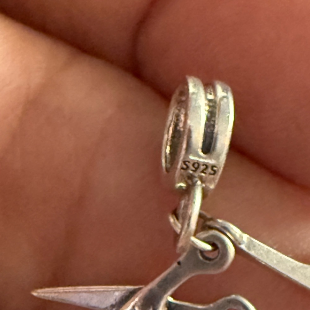 Silver Scissors And Comb Charm - image 3